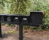 Package Box and Fort Knox Mailboxes on a steel rack