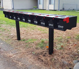 Fort Knox Bunker Mailboxes on a Steel Rack