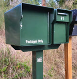 Heavy Duty Package Box and high security Vacationer Mailbox on one post