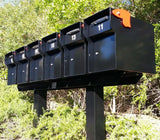 Senator Mailboxes on a steel rack